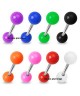 lot de 8 piercings langue boule en acrylique 