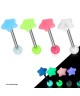 lot de 4 piercings langue étoile phosphorescentes