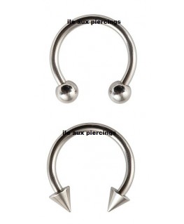 Fer a cheval en acier chirurgical boule ou spike