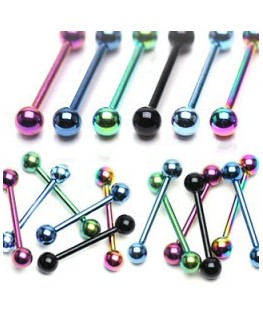 Piercing barbell titane anodisé Boule