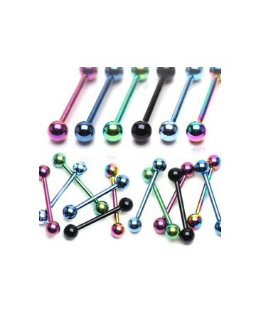 Piercing barbell titane anodisé Boule