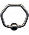 Piercing acier anneau hexagonale boule