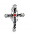 piercing nombril inversé croix gothique noir et rouge