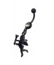 piercing nombril ange cupidon noir strass blanc