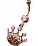 piercing nombril couronne couleur doré rose 