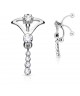 Piercing nombril tribal inversé pendant strass blanc