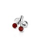 Piercing de Tragus Cartilage Oreille Cerise Acier Chirurgical 316L et Strass Rouge
