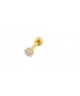 piercing tragus etoile acier couleur doré boule broche tige 1.2x6mm helix lobe oreille
