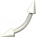 piercing arcade sourcil teton spike blanc acier