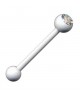 piercing langue boule couleur blanche et strass blanc