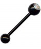 piercing langue boule couleur noir et strass blanc