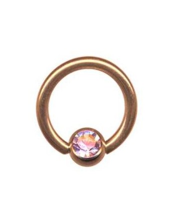 piercing anneau levre tragus teton acier boule couleur doré rose strass blanc coloré