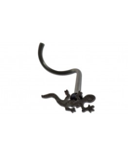 Piercing nez belle petite salamandre lezard acier chirurgical 316l, barre tige courbée couleur noir
