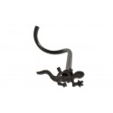 Piercing nez belle petite salamandre lezard acier chirurgical 316l, barre tige courbée couleur noir