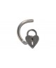 Piercing nez petite serrure coeur plat acier chirurgical 316l, barre tige courbée clef cle