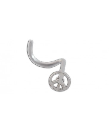 Piercing nez petit cercle peace and love plat acier chirurgical 316l, barre tige courbée anneau zen