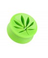 piercing ecarteur oreille feuille cannabis creusé verte