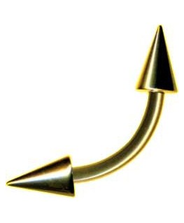 piercing arcade spike acier couleur doré