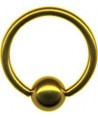 piercing anneau captif boule de serrage couleur dore