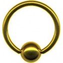 piercing anneau boule de serrage couleur dore