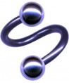 piercing spirale boule acier couleur violet