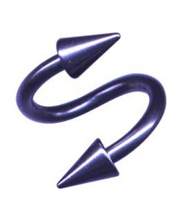 piercing spirale spike acier couleur violet