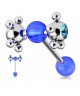 piercing langue roulette coquine strass bleu roi