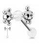 piercing langue roulette coquine strass blanc