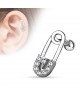 Piercing cartilage epingle a nourrice strass blanc
