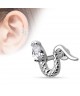 Piercing hélix / cartilage en forme de serpent ondulant a tete de strass