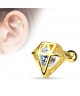 Piercing pour Helix Cartilage Couleur doré Imitation Diamant Strass Blanc Rubis Oreille