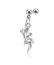 piercing tragus salamandre bijoux motif lezard oreille helix pendant boule tige acier