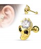 Piercing Tragus tete De Mort Crane Cartilage Oreille en Acier Chirurgical 316L couleur DORE