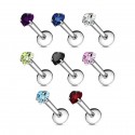 PIERCING LABRET ACIER AVEC STRASS EN FORME DE COEUR