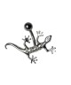 Piercing nombril salamandre strass blanc couleur argenté animal lezard tige fixe