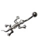 Piercing nombril salamandre fantaisie acier 316l strass multi blanc couleur argenté animal lezard amovible articulé