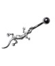 Piercing nombril salamandre fantaisie acier 316l couleur argenté animal lezard tige corps amovible articulé