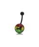 piercing nombril couleur ancien drapeau Ethiopie Lion de Juda