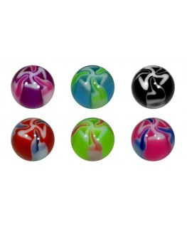 LOT DE 12 piercing jolie ball bille avec de la couleur filetage 1.6mm boule 6mm langue