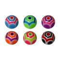 LOT DE 12 Accesoire piercing multi hexagone rond ball bille avec de la couleur filetage 1.6mm boule 6mm langue