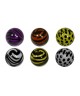 Piercing nombril lot 6 boule leopard zebre petit point ball bille de couleur filetage 1.6mm x 8mm