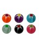 Piercing nombril lot 6 boule etoile fleur paillette filetage 1.6mm x 8mm