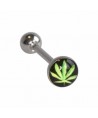 Lot 4 piercing langue feuille cannabis weed marijuana