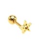 Piercing étoile oreille lobe tragus couleur doré