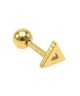 Piercing tragus triangle creux couleur doré oreille