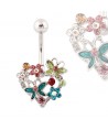 piercing nombril cœur avec papillons