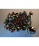 Lot piercing langue plus boule strass 1.6x4mm, 1.6x5mm, 1.6x6mm, 1.6x8mm.