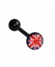 Piercing langue Angleterre noir blanc rouge