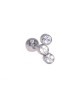 Piercing tragus oreille triple strass rond 3mm BLANC cartilage oreille