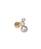Piercing tragus triple strass blanc 4,3,2 mm couleur doré